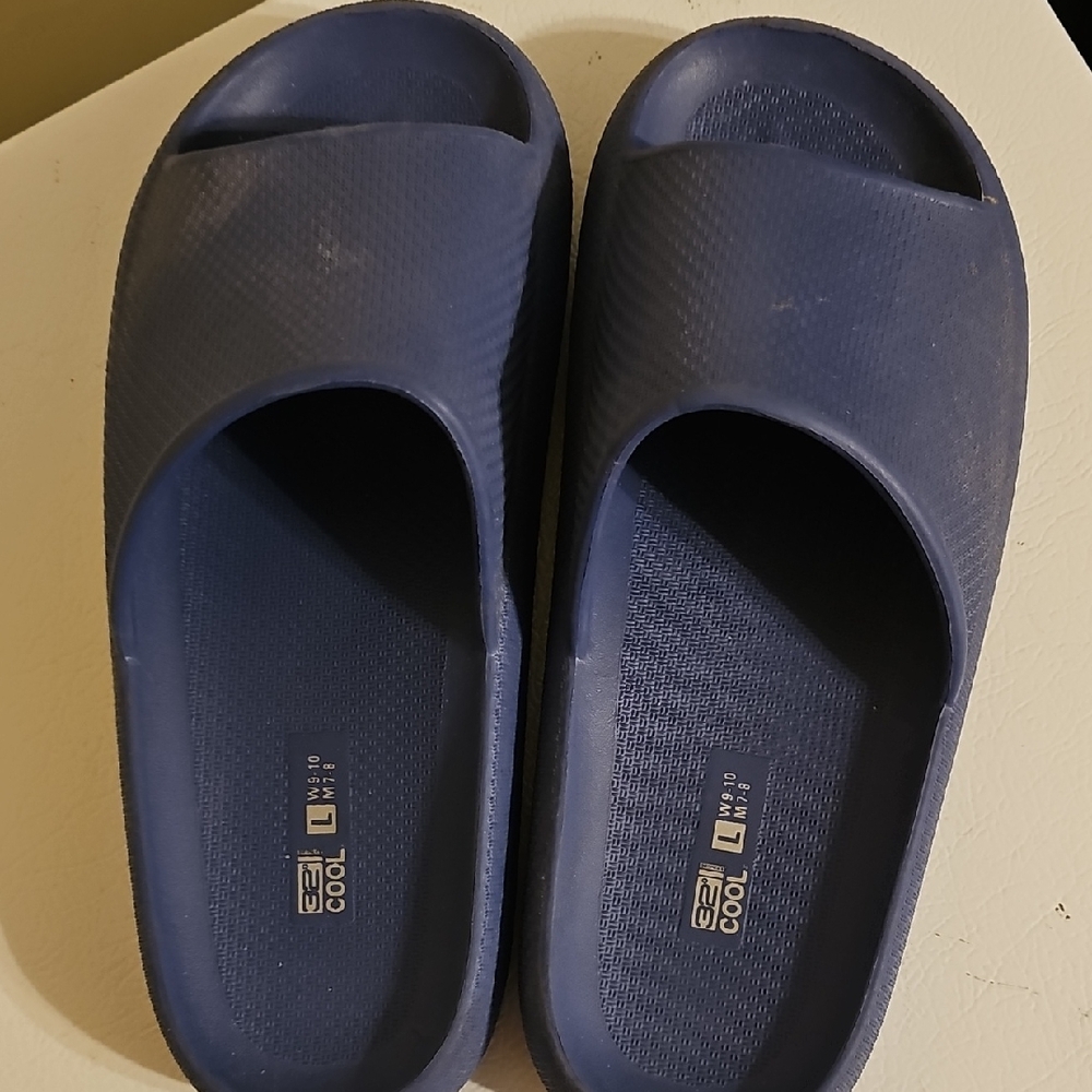 Navy Blue Slide Sandals